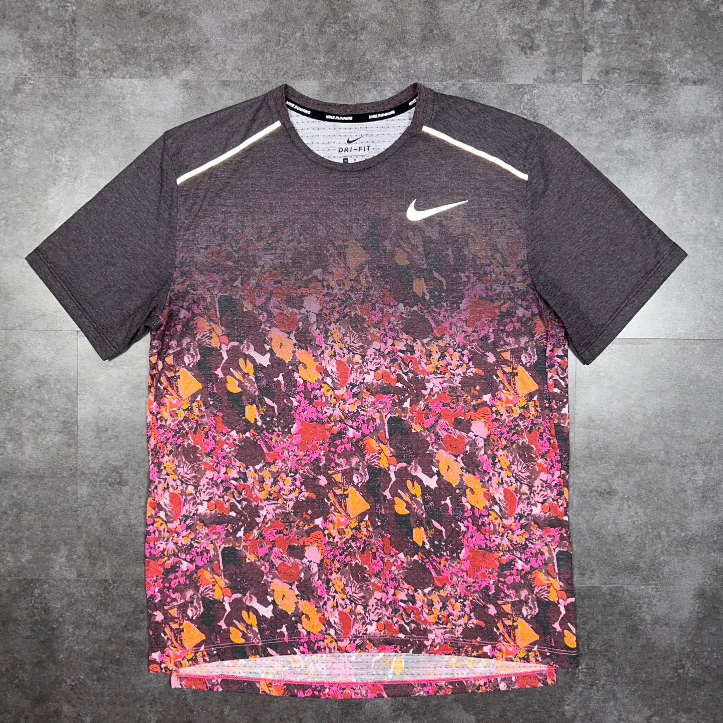 Nike Pink Floral Miler T-Shirt